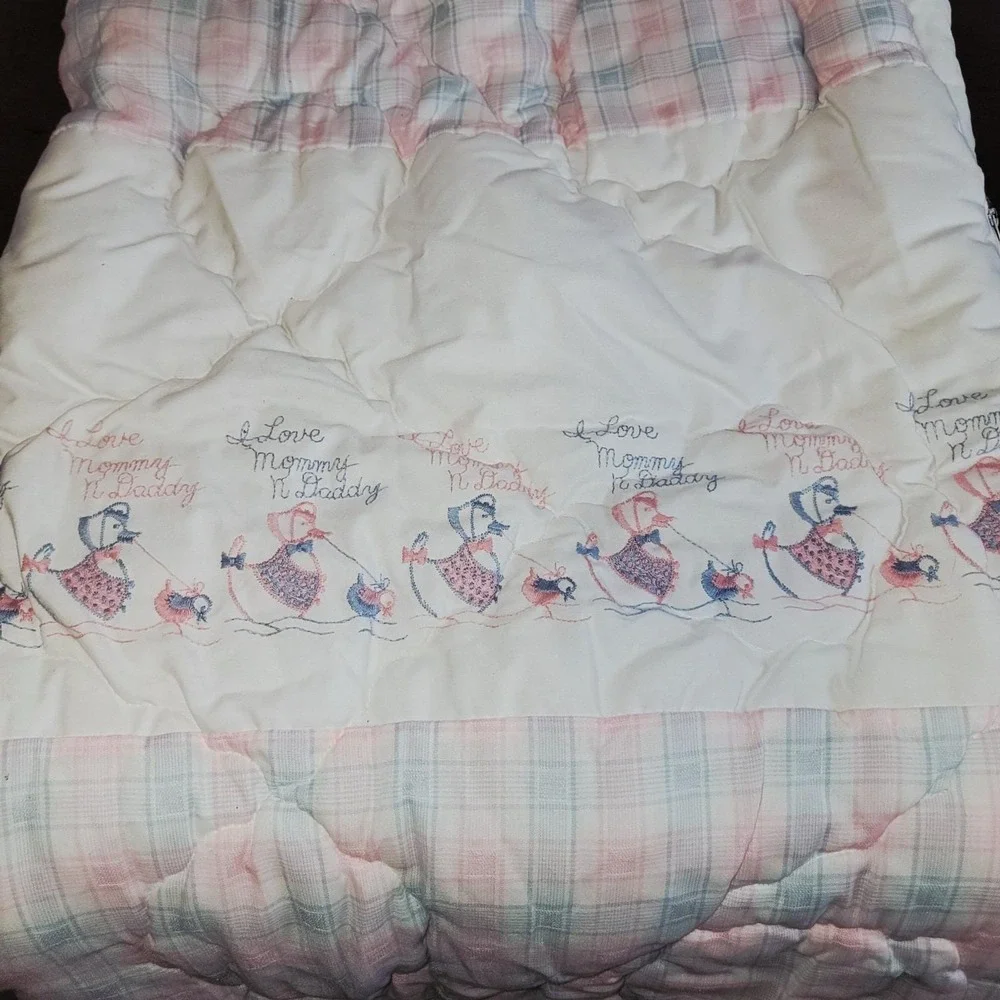 Vintage Baby Sleeping Bag Infant Goose Embroidered 